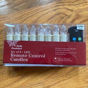 Remote Control LED Candles, Set of 8
